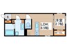 Amirl Premier Heian-dori 1LDKの間取り