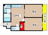 エルドール川原 2DKの間取り
