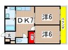エルドール川原 2DKの間取り