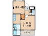アブニール２２ 1LDKの間取り
