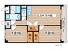 レ－ジュ中根 2LDKの間取り