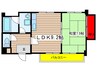 長井マンション 1LDKの間取り