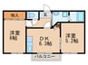 サンガーデンＩＳＩＯ　Ｂ棟 2DKの間取り