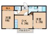 サンガーデンＩＳＩＯ　Ｂ棟 2DKの間取り