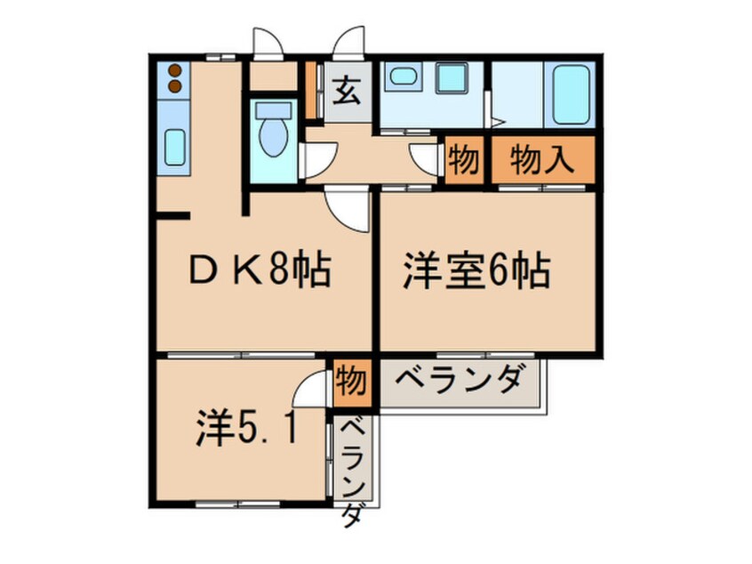 間取図 エクセリ－ヌ植田西