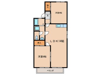 間取図 ニュ－セジュ－ル東栄Ⅱ