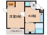 豊田ノ－スウエスト 1Kの間取り