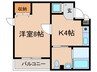 豊田ノ－スウエスト 1Kの間取り