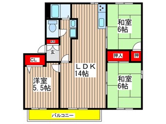 間取図 パークハイツ瑞穂Ｂ棟