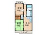 ハートイン若葉台　Ｓ棟 2DKの間取り