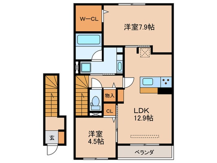 間取り図 サニープレイス十一屋D棟