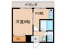 有志ﾋﾞﾙ 1Kの間取り