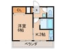 有志ﾋﾞﾙ 1Kの間取り