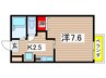 ベルグランデ川名 1Kの間取り