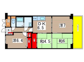 間取図 ﾗｲｵﾝｽﾞﾏﾝｼｮﾝ八事ｶﾞｰﾃﾞﾝ弐番館