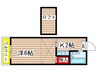 フローラ塩釜口 1Kの間取り