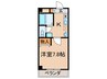 クレスト一社 1Kの間取り
