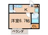 クレアコート東山Ｂ 1Kの間取り