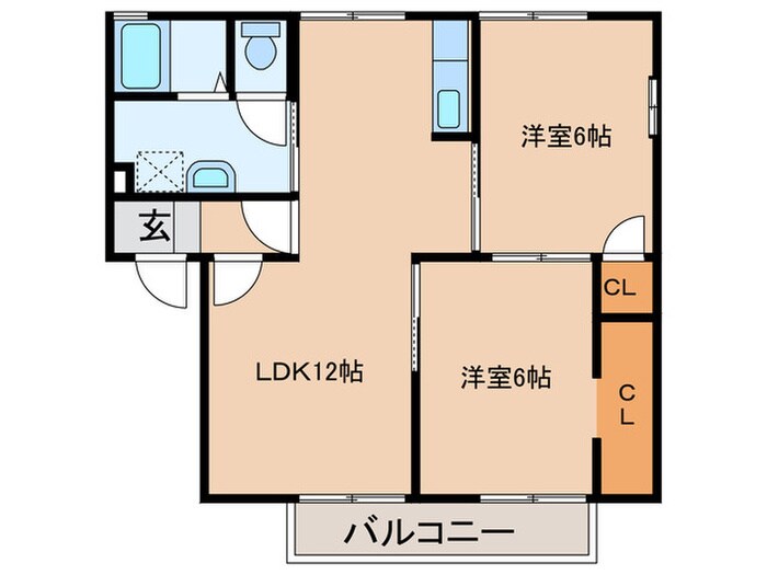 間取り図 セジュ－ル沙香保Ｂ