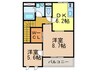 プラ－ジュ鳴尾 2DKの間取り