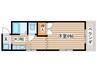 リバーパーク若葉 1Kの間取り