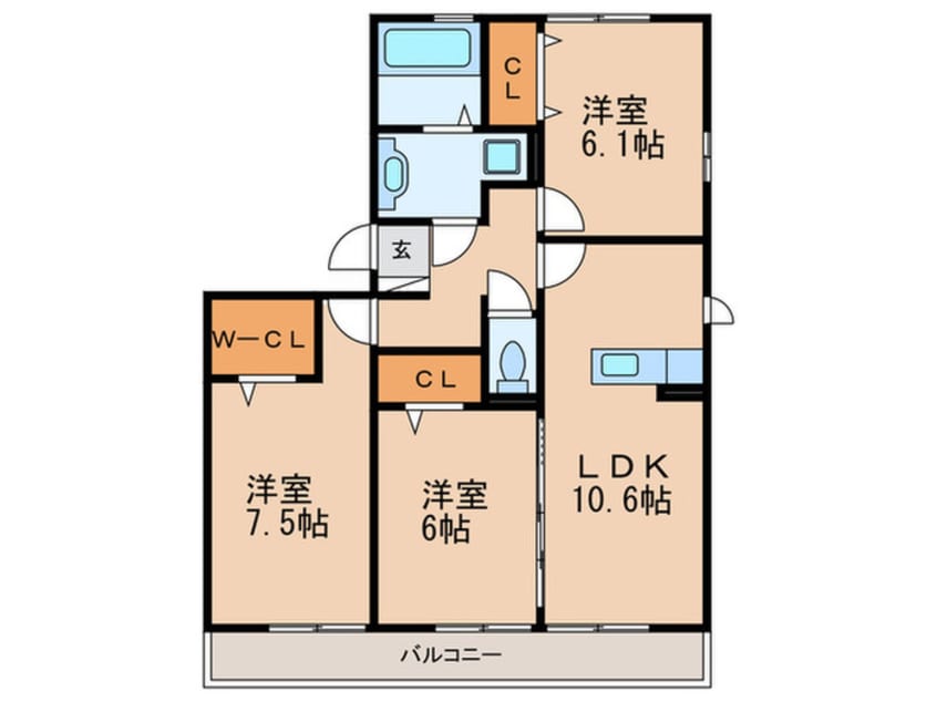 間取図 パストラル八田A棟