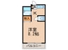 フォルサ茶屋ヶ坂 1Rの間取り