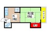 グランディーズ新栄 1Kの間取り