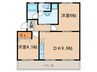 シルエ柏原 2DKの間取り