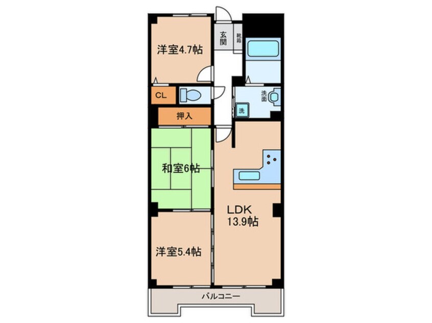 間取図 ユーハウス安城(8C)