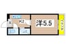 三秀元宮ハイツ 1Kの間取り