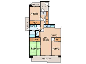 間取図 サンハイツ八事ふじみＤ棟(801)