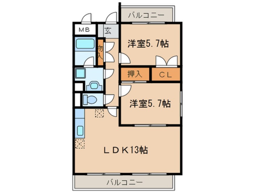間取図 レージュ藤塚