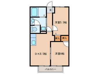 間取図 ハートホーム八ッ橋Ｂ