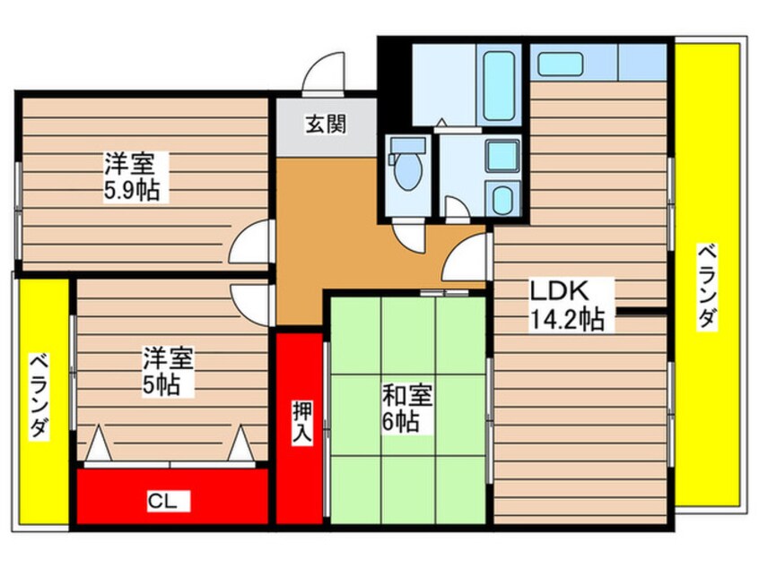 間取図 シティライフ焼山