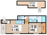 チェリーブロッサム新瑞橋 1LDKの間取り