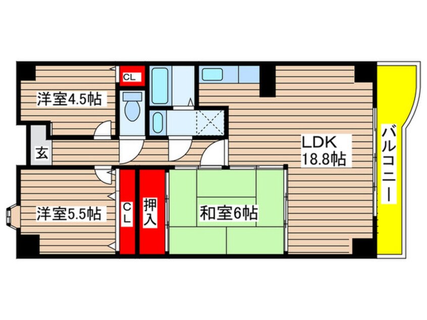 間取図 アメニティ雁道