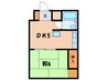 西日置マンション 1DKの間取り