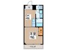 西日置マンション 1DKの間取り