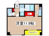 シャト－泉Ⅱ 1Kの間取り