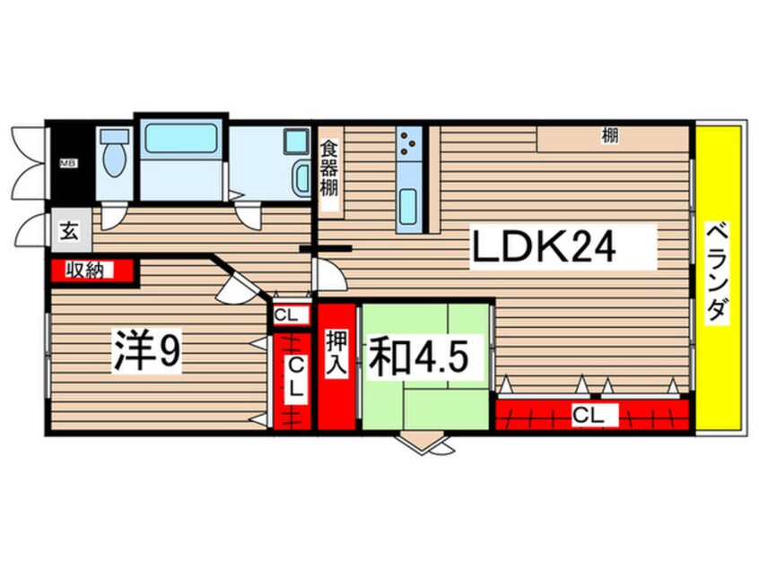 間取図 ﾗｲｵﾝｽﾞﾏﾝｼｮﾝ八事ｶﾞｰﾃﾞﾝ弐番館