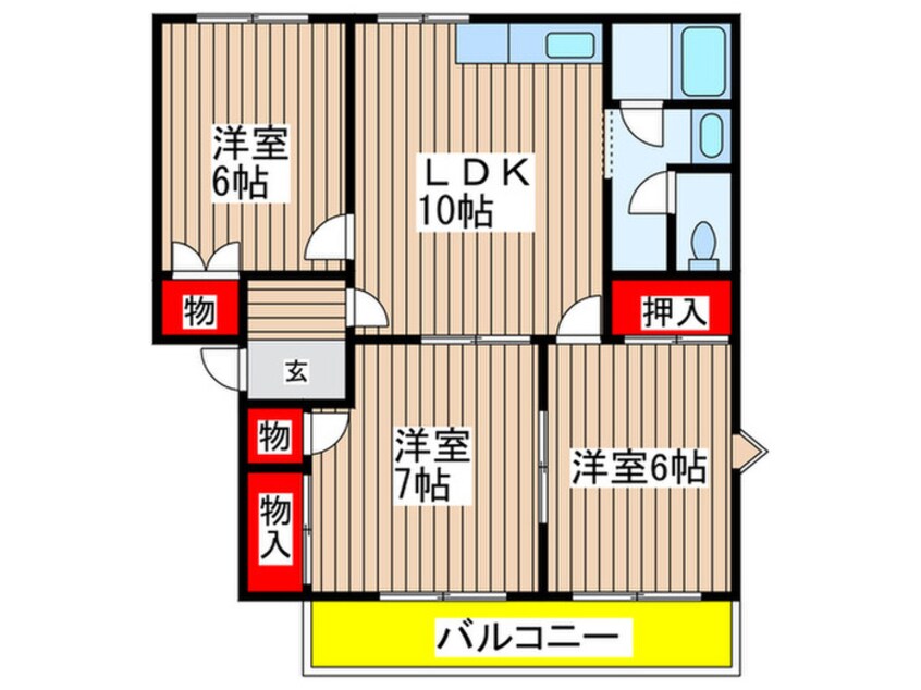 間取図 サニーヒルズ鳴丘Ａ棟