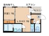 ハーモニック北原 1LDKの間取り
