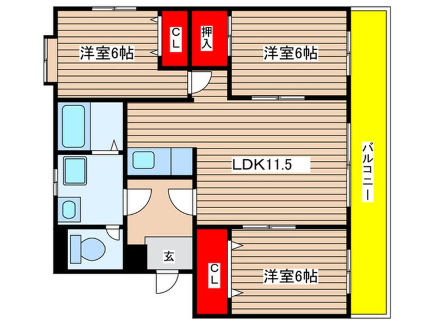 間取図 ノースヒルズ植田