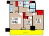 ｳﾞｨｰｸﾀﾜｰ名古屋東別院(1402) 2LDKの間取り
