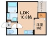 Jack komeiⅢ 1LDKの間取り