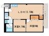 ハイツ吉津 2LDKの間取り