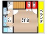 まつうら苑マンションＢ棟 1Kの間取り