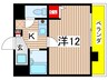 クレアール千賀 1Kの間取り