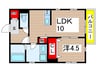 ATLAS　KITAHARA　WEST 1LDKの間取り